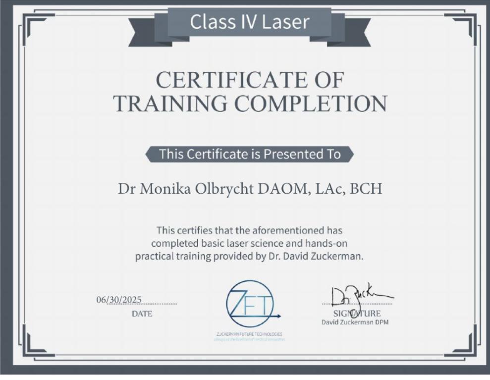 Certificate of training completion